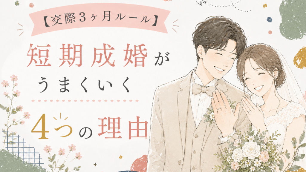 【交際3ヶ月ルール】本当に結婚を決められる？短期成婚の4つのメリット