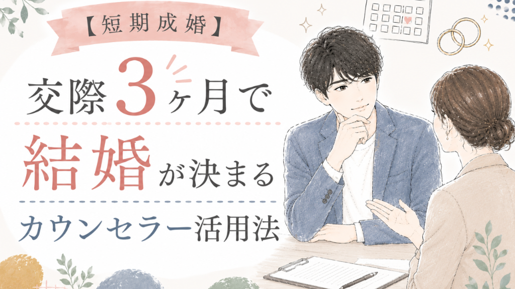 【短期成婚】交際3ヶ月で結婚が決まるカウンセラー活用法